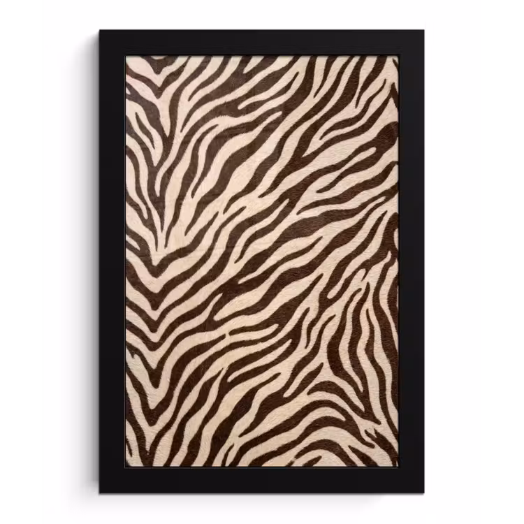 Poster met lijst - Zebra - Strepen - Bruin — 1