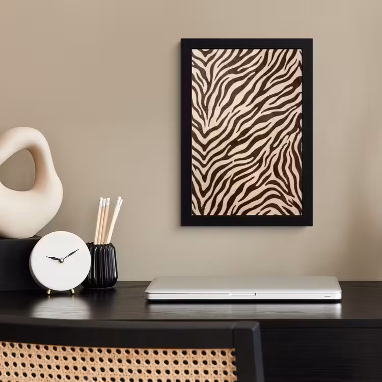 Poster met lijst - Zebra - Strepen - Bruin — 3