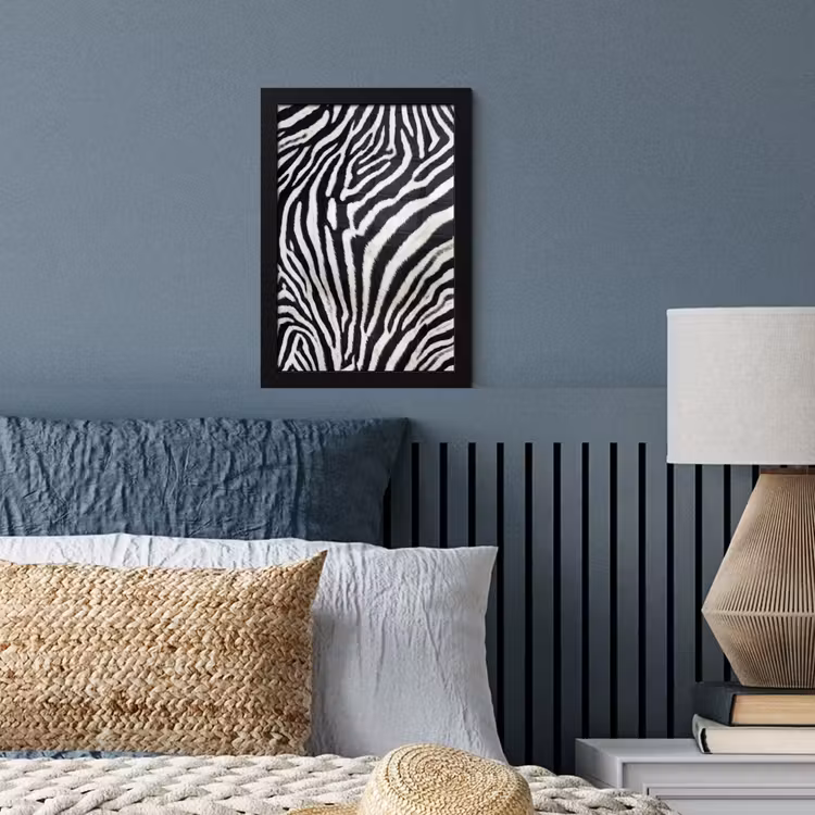 Poster met lijst - Zebra - Vacht - Klassiek - Zwart - Wit — 4