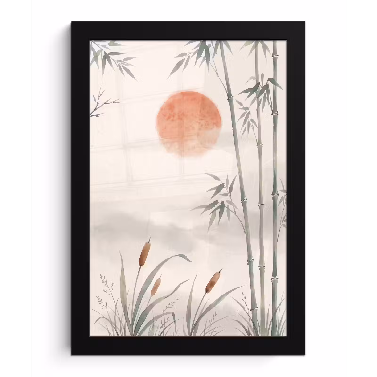 Poster met lijst - Minimalistisch - Bamboe - Groen — 1