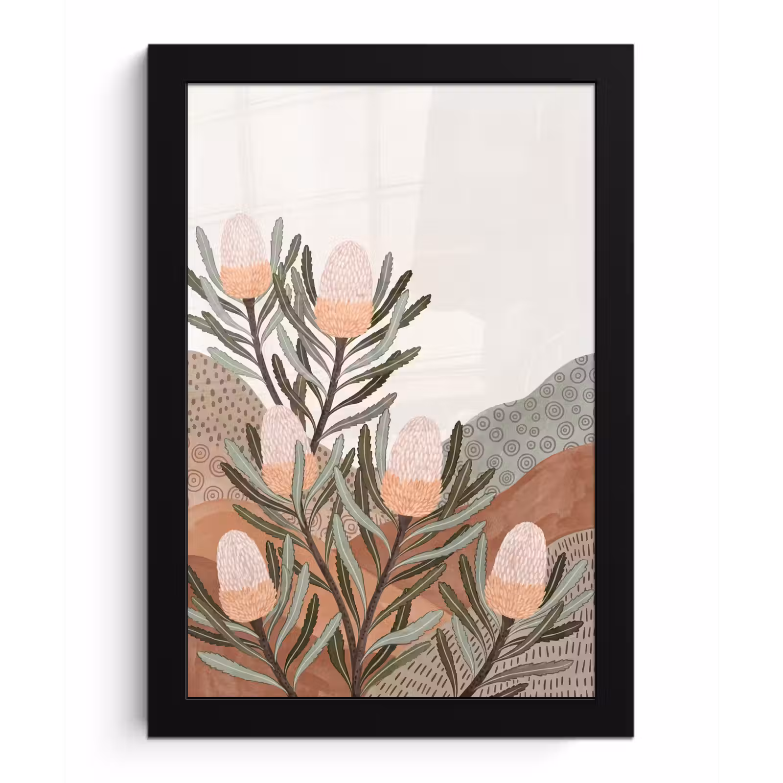 Poster met lijst - Modern - Heuvels - Terracotta — 1