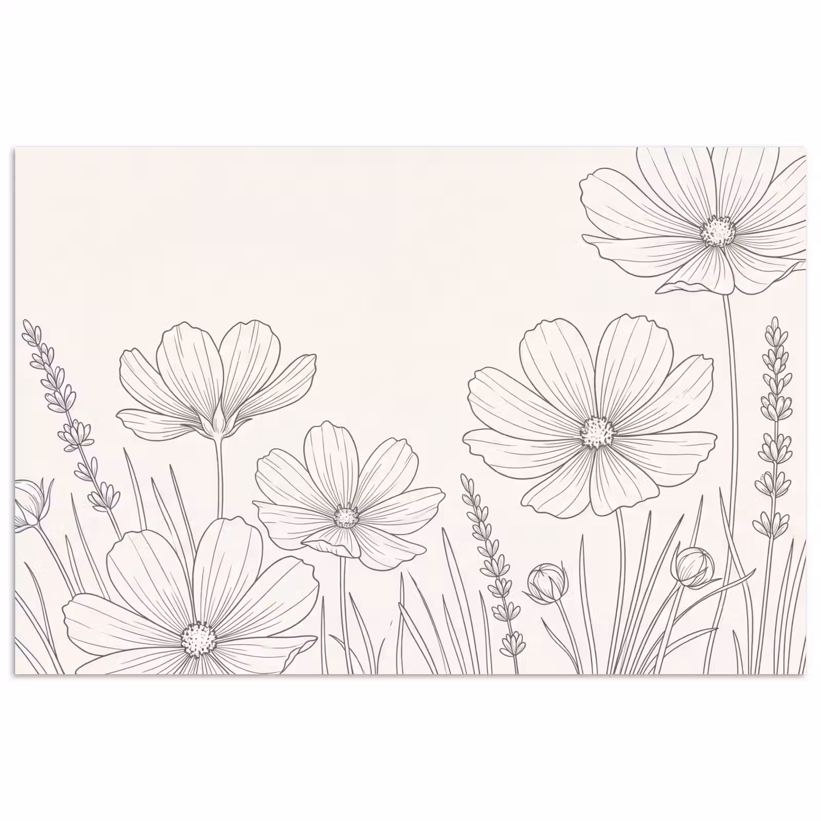 Poster - Minimalistisch - Modern - Bloemen - Beige — 1