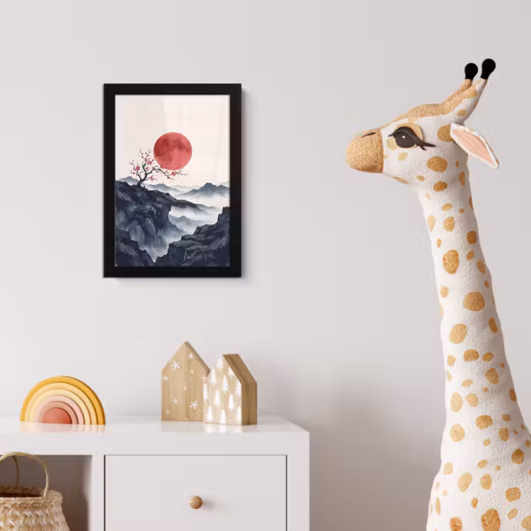 Poster met lijst - Kersenbloesem - Oosters - Rood — 5