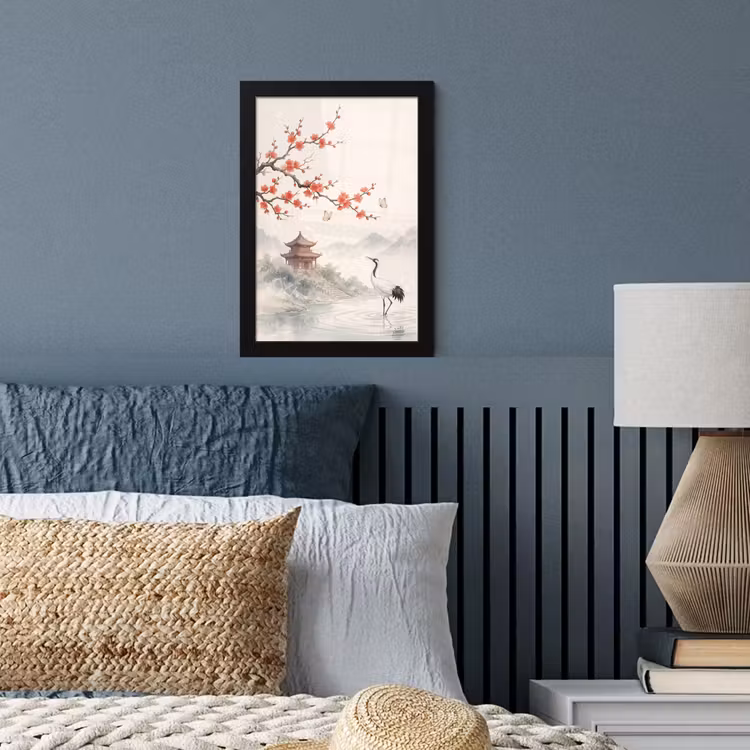Poster met lijst - Kraanvogel - Azië - Klassiek — 4