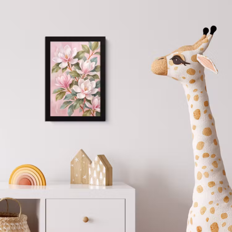 Poster met lijst - Magnolia's - Patroon - Roze — 5