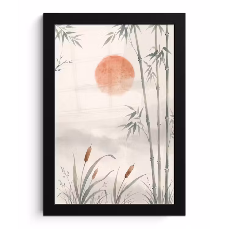 Poster met lijst - Minimalistisch - Bamboe - Groen — 1
