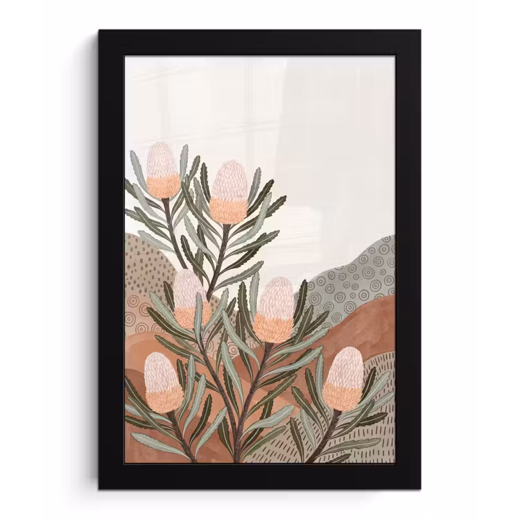 Poster met lijst - Modern - Heuvels - Terracotta — 1
