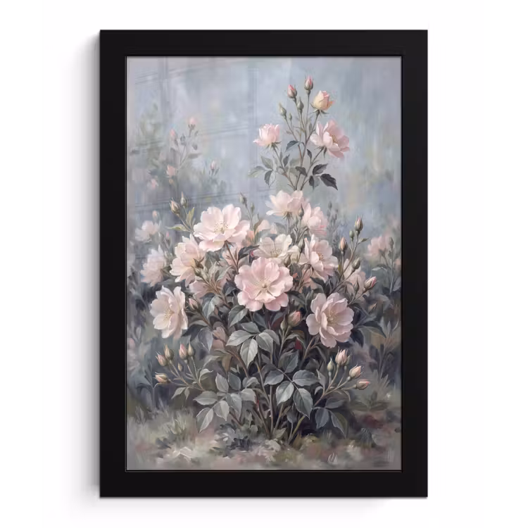Poster met lijst - Rozen - Illustratie - Roze — 1