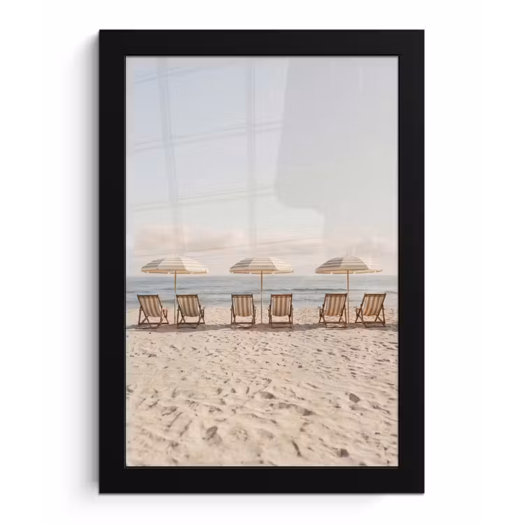 Poster met lijst - Strand - Stoelen - Parasol — 1