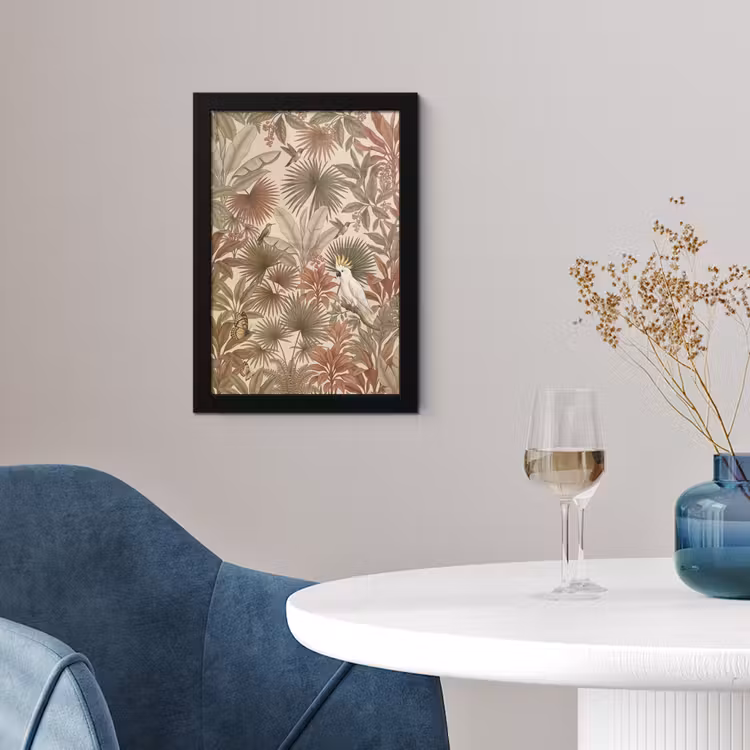 Poster met lijst - Tropisch - Vogels - Beige — 2