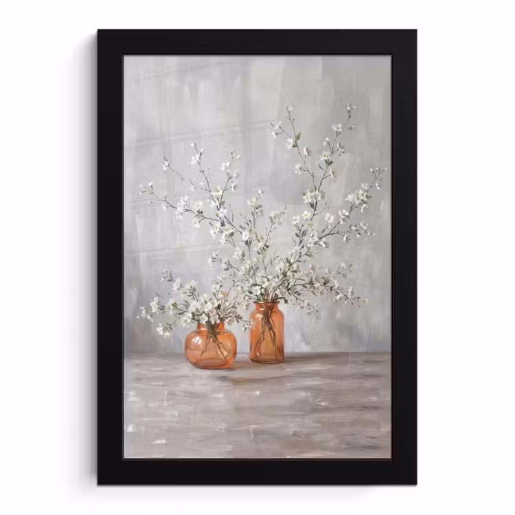 Poster met lijst - Vazen - Bloemen - Oranje — 1