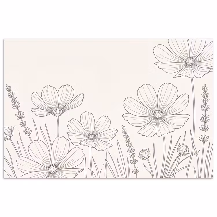 Poster - Minimalistisch - Modern - Bloemen - Beige — 1