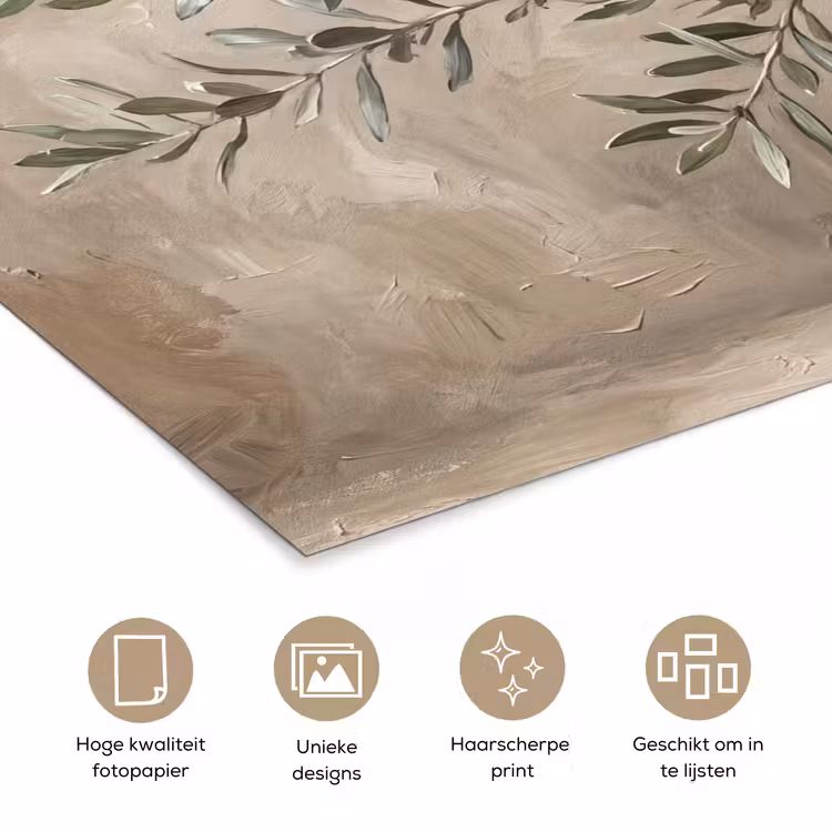 Poster - Olijfplant - Aardenpot - Abstract - Beige — 5