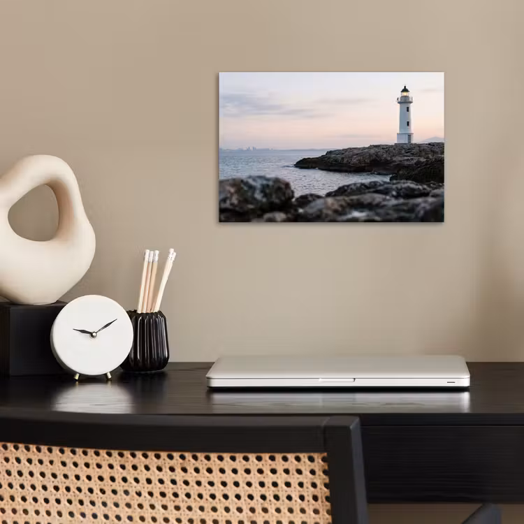 Poster - Rotsen - Vuurtoren - Wit — 2