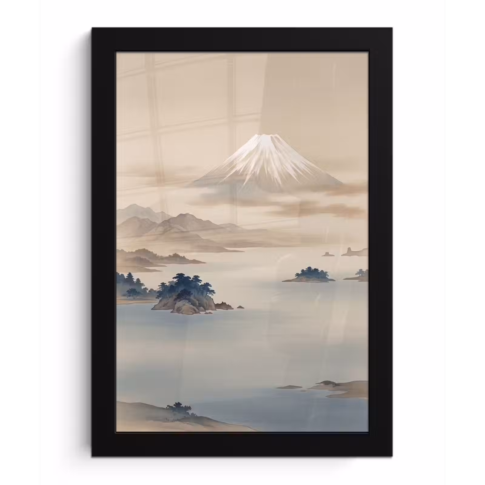 Poster met lijst - Japans - Landschap - Beige — 1