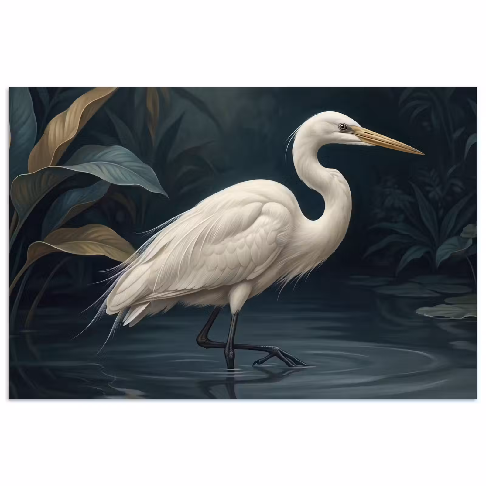 Poster - Reiger - Water - Natuur - Modern - Wit — 1