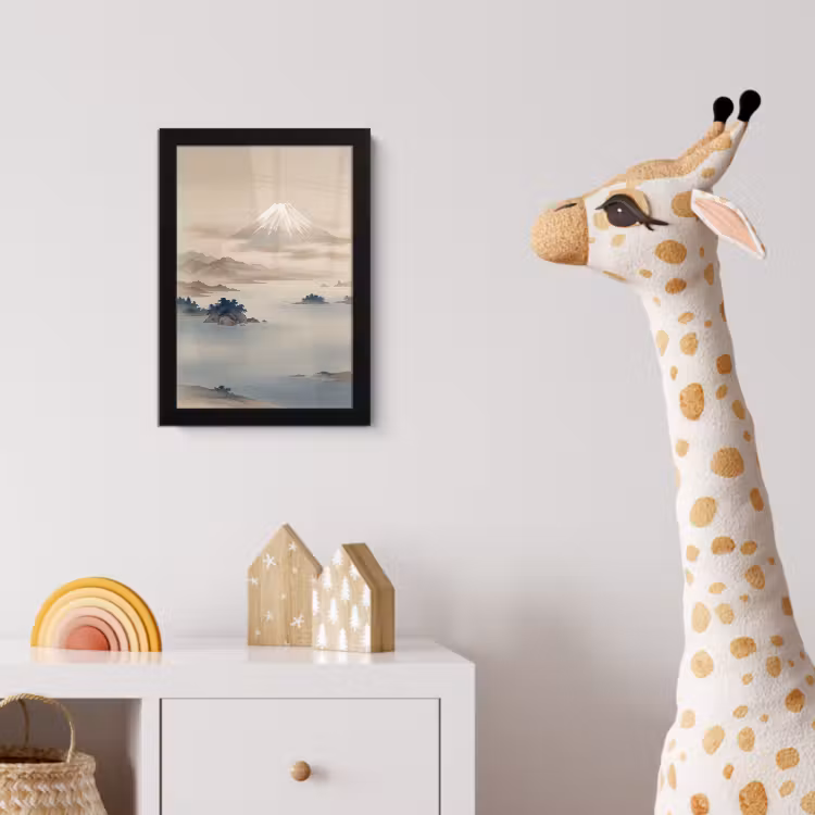 Poster met lijst - Japans - Landschap - Beige — 5