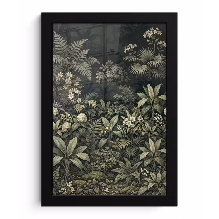 Poster met lijst - Jungle - Bladeren - Botanisch - Groen — 1