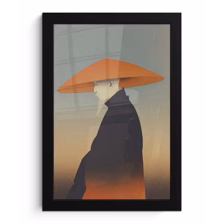 Poster met lijst - Minimalistisch - Silhouet - Oranje — 1