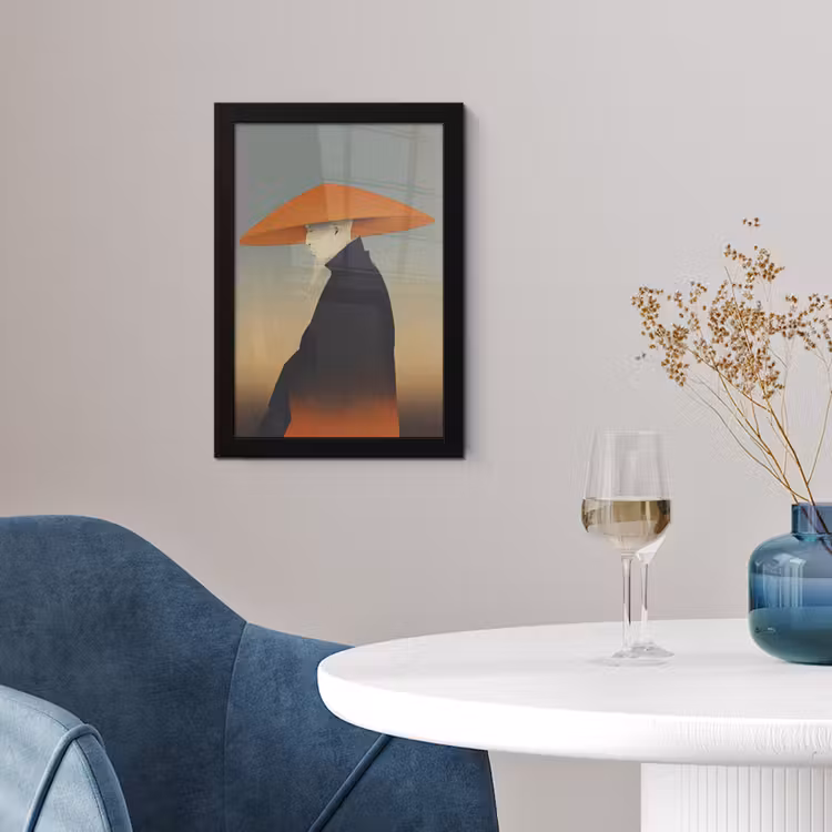 Poster met lijst - Minimalistisch - Silhouet - Oranje — 2