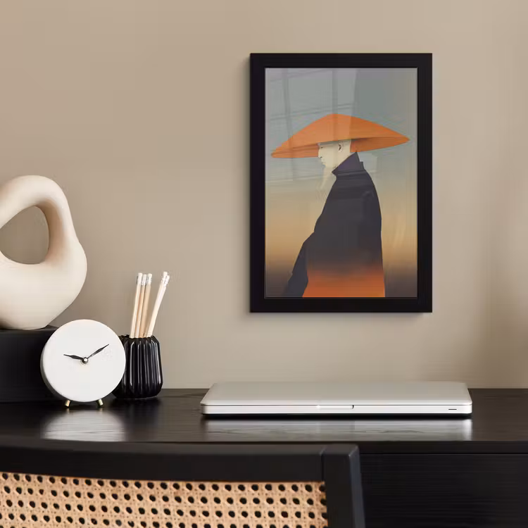 Poster met lijst - Minimalistisch - Silhouet - Oranje — 3