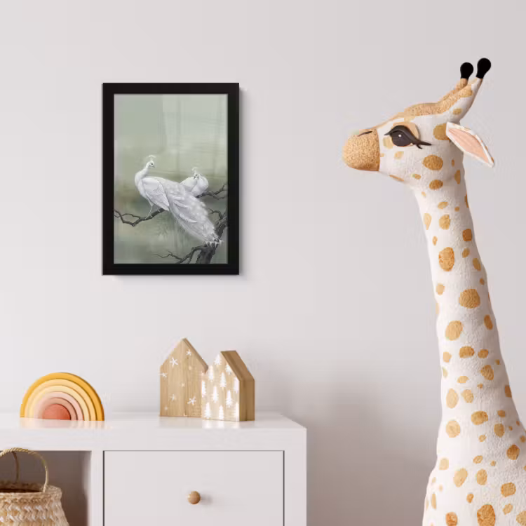 Poster met lijst - Pauwen - Wit - Natuur - Groen — 5