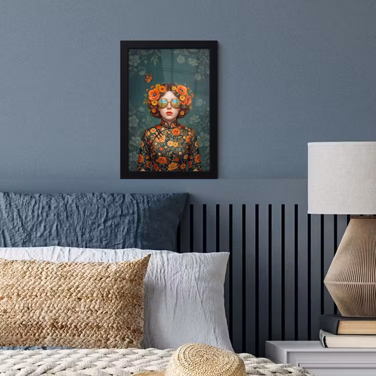 Poster met lijst - Portret - Vrouw - Kleurrijk - Expressief — 4
