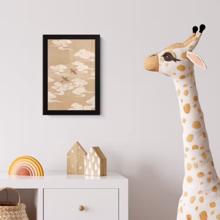 Poster met lijst - Vogels - Vliegen - Beige — 5