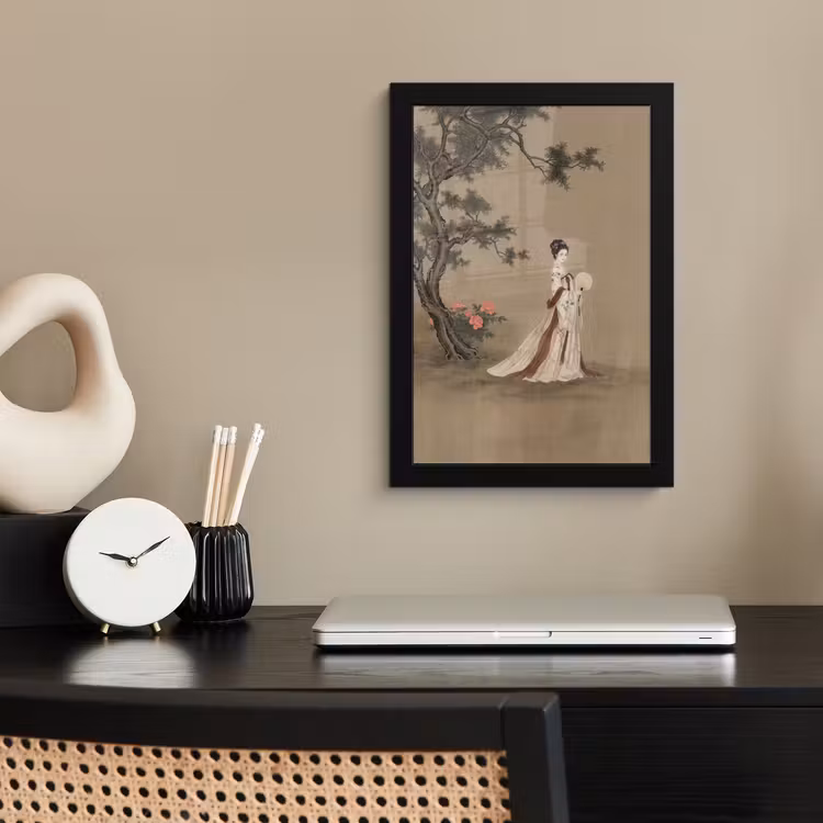 Poster met lijst - Vrouw - Azië - Kunst - Beige — 3