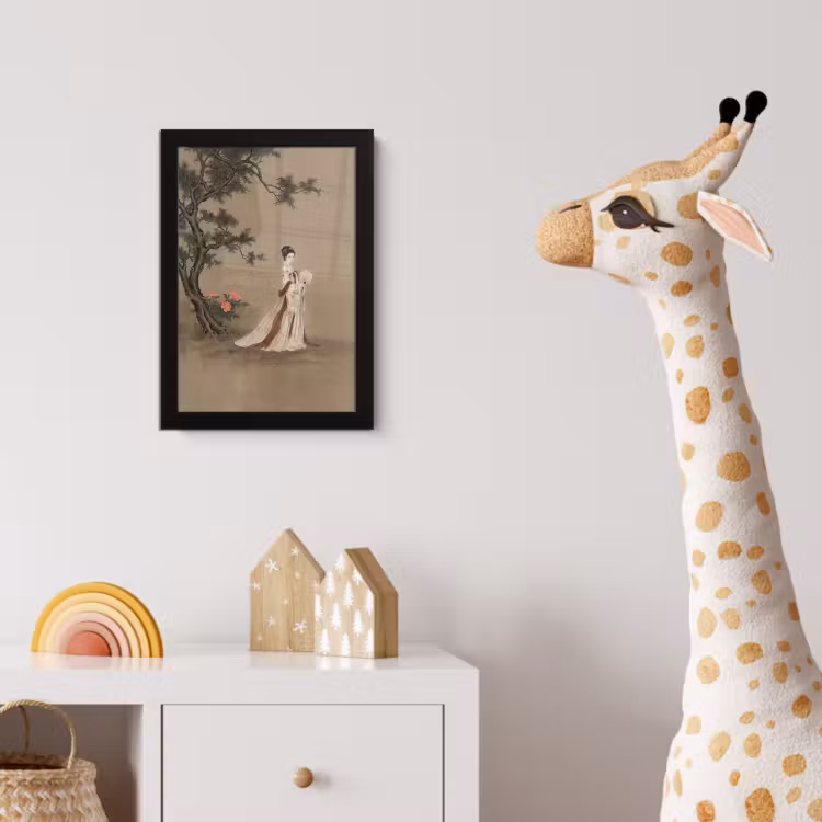 Poster met lijst - Vrouw - Azië - Kunst - Beige — 5