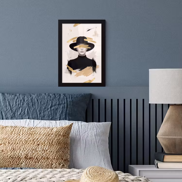 Poster met lijst - Vrouw - Portret - Modern - Goud - Kunst — 4