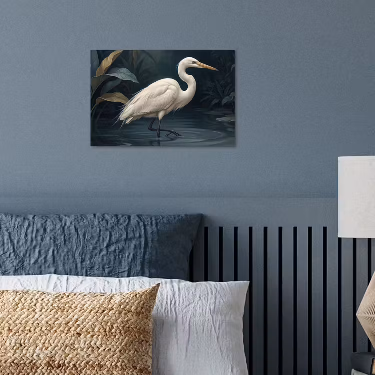 Poster - Reiger - Water - Natuur - Modern - Wit — 3