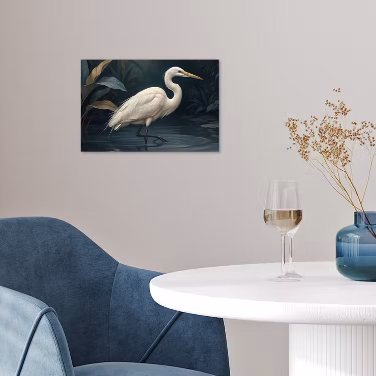 Poster - Reiger - Water - Natuur - Modern - Wit — 4