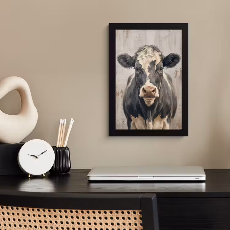 Poster met lijst - Koe - Portret - Dieren - Modern — 3
