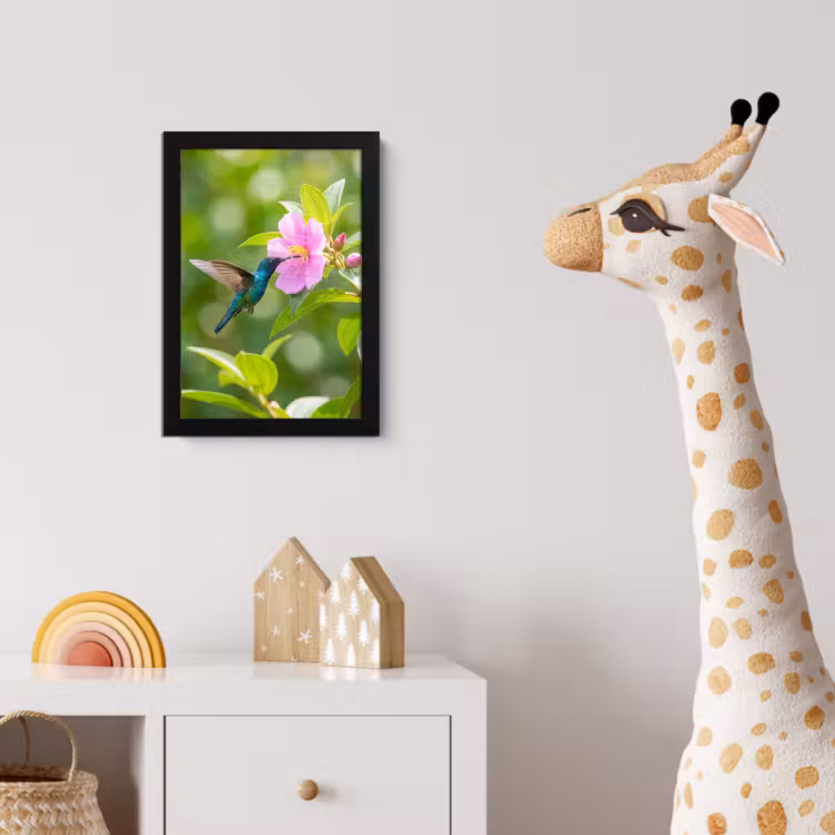 Poster met lijst - Kolibrie - Bloem - Natuur - Groen — 5