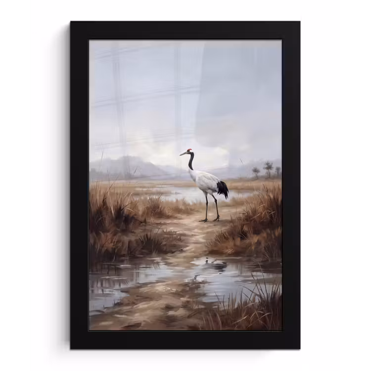 Poster met lijst - Kraanvogel - Natuur - Realistisch — 1