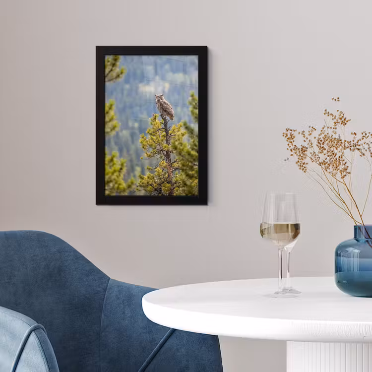 Poster met lijst - Uil - Oehoe - Bomen - Natuur — 2