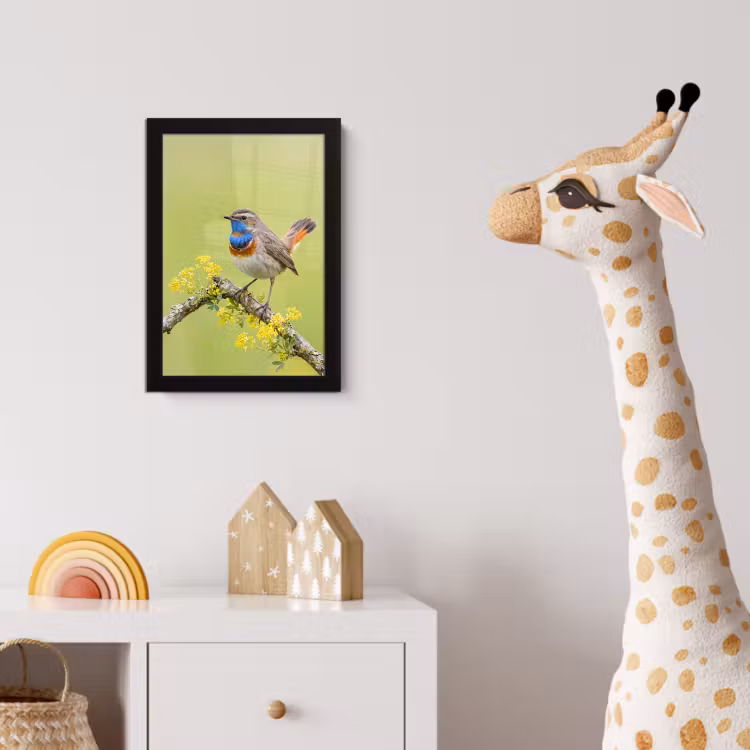 Poster met lijst - Vogel - Tak - Natuur - Kleurrijk — 5