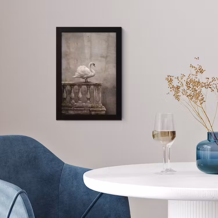 Poster met lijst - Zwaan - Elegant - Dieren - Wit — 2