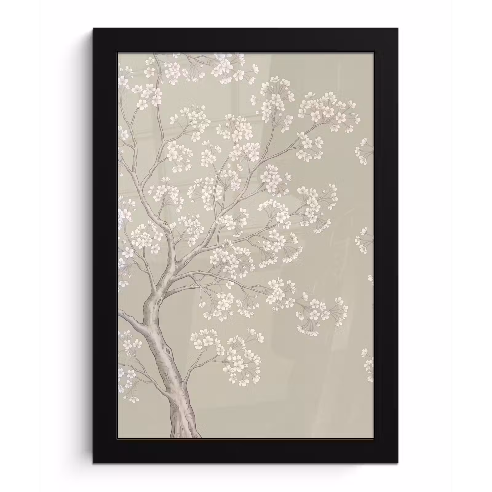 Poster met lijst - Sereen - Bloesem - Wit — 1
