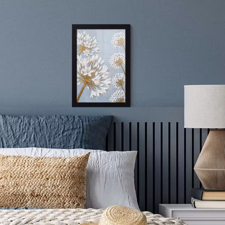 Poster met lijst - Illustratie - Bloemen - Blauw — 4