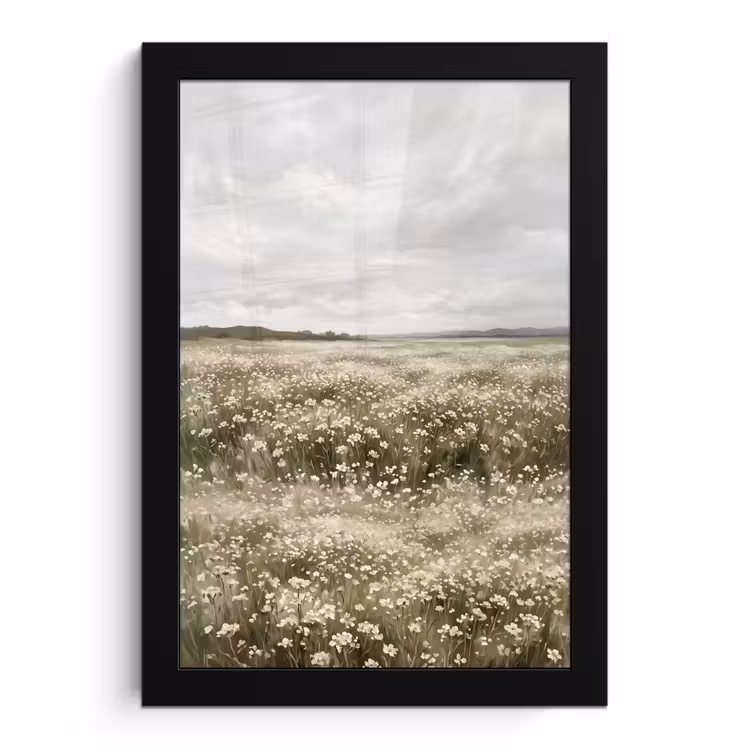 Poster met lijst - Illustratie - Landschap - Wit — 1