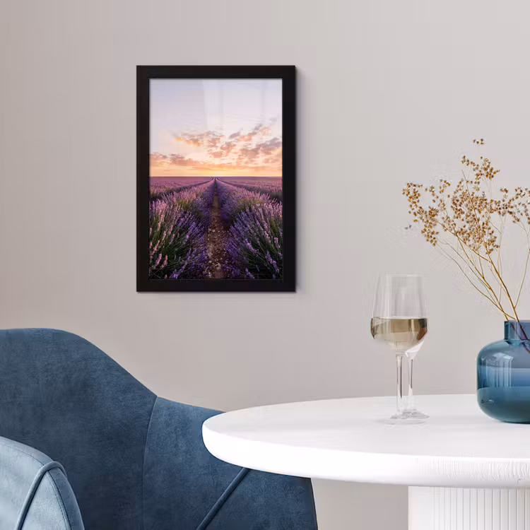 Poster met lijst - Landschap - Lavendelveld - Paars — 2