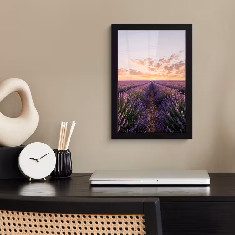 Poster met lijst - Landschap - Lavendelveld - Paars — 3