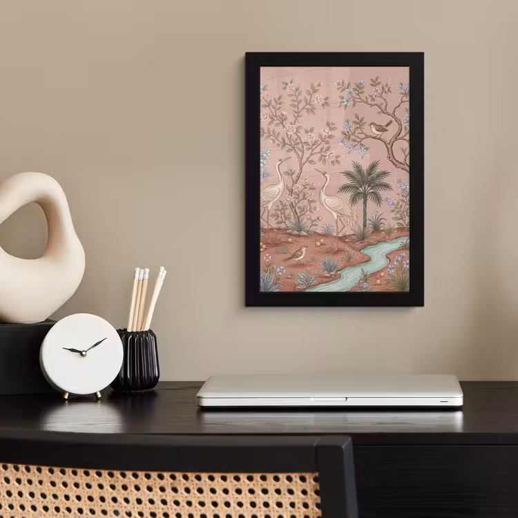 Poster met lijst - Nostalgisch - Reigers - Roze — 3