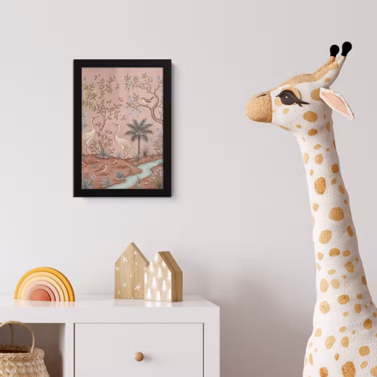 Poster met lijst - Nostalgisch - Reigers - Roze — 5