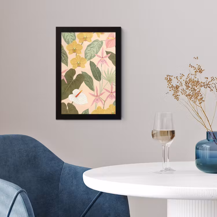 Poster met lijst - Patroon - Bloemen - Kleurrijk — 2