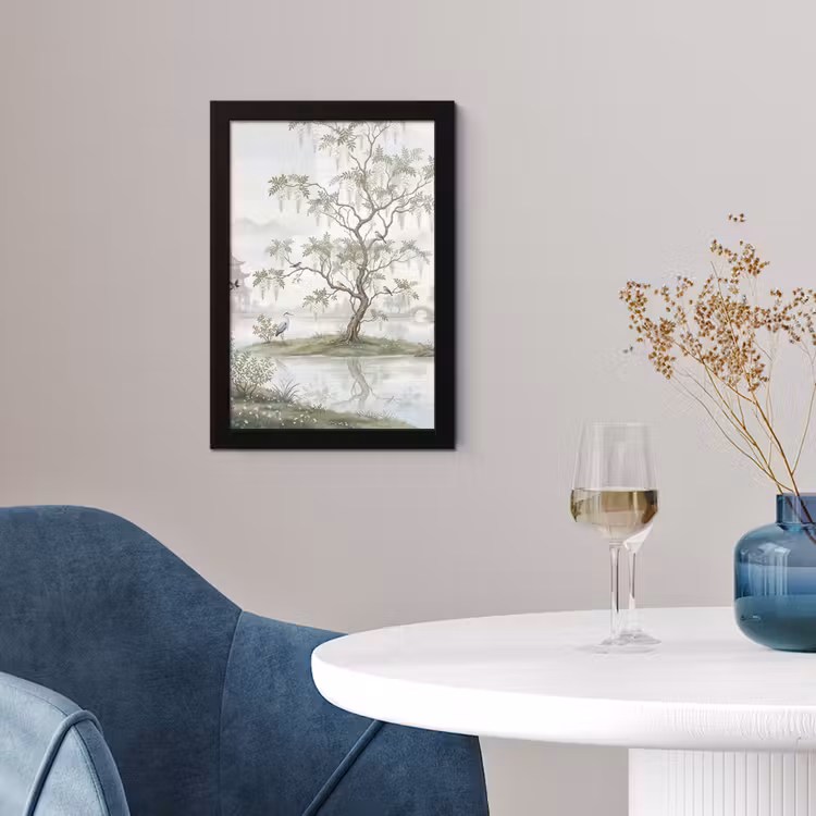 Poster met lijst - Reiger - Landschap - Groen — 2