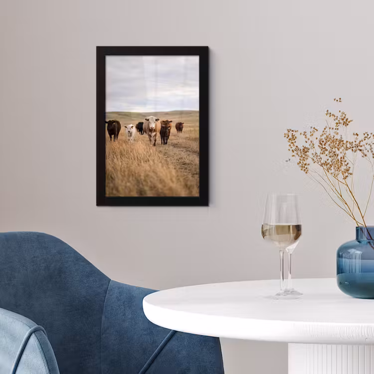 Poster met lijst - Runderen - Kudde - Landschap - Weide - Rustig — 2