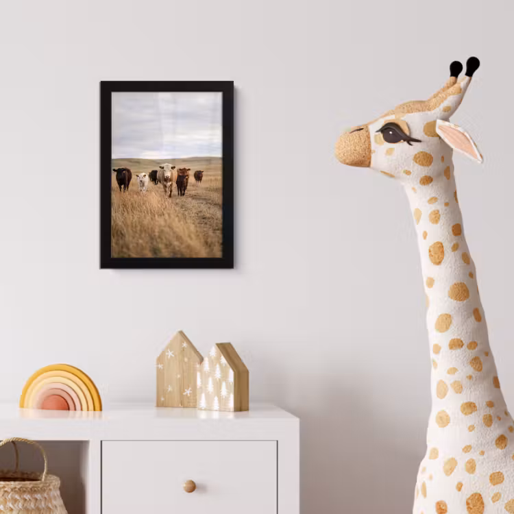 Poster met lijst - Runderen - Kudde - Landschap - Weide - Rustig — 5